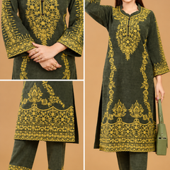 Cotrise Embroidered Winter Kurta Pant Set