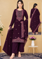 Woollen Embroidered Kurta Pant Dupatta Set