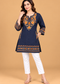 Multicolour Floral Embroidered Short Kurti for Women