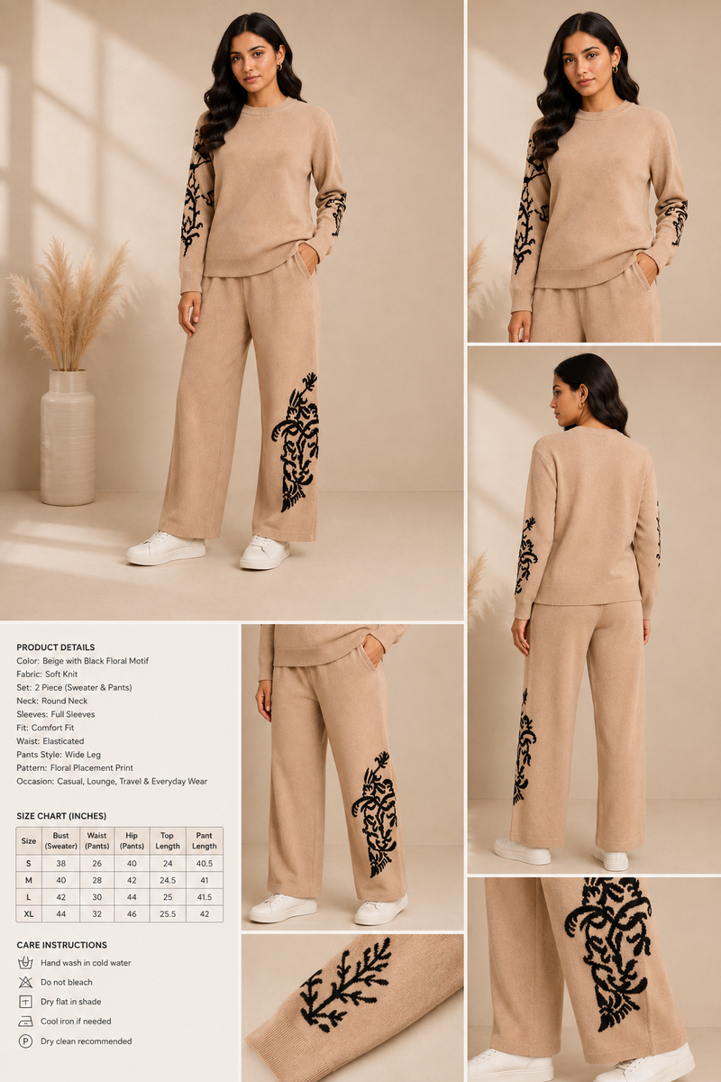 Mulson Signature Tiger Motif Knitted Co-ord Set