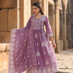 Elegant Cotton Kurta Set with Handcrafted Embroidery