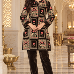 Velvet Elephant Embroidered Co-ord Set