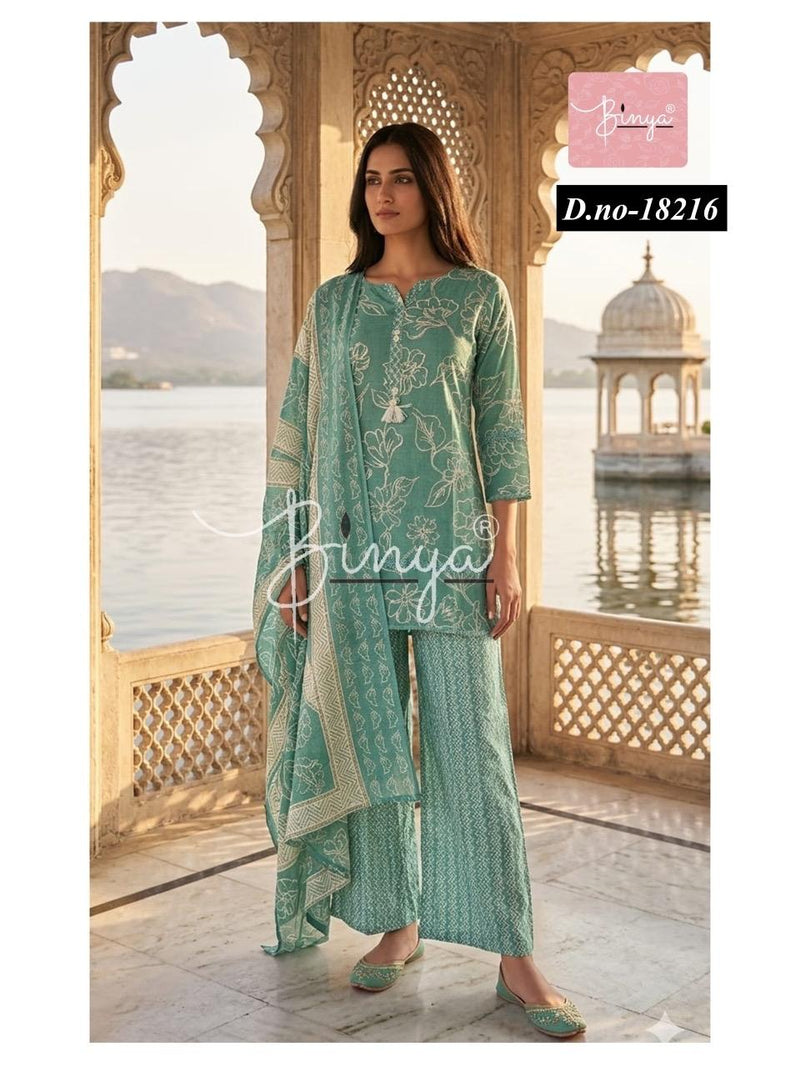 Charcoal Grey Printed Cotton Suit Set with Dupatta for Women | Ethnic Kurta Palazzo Set