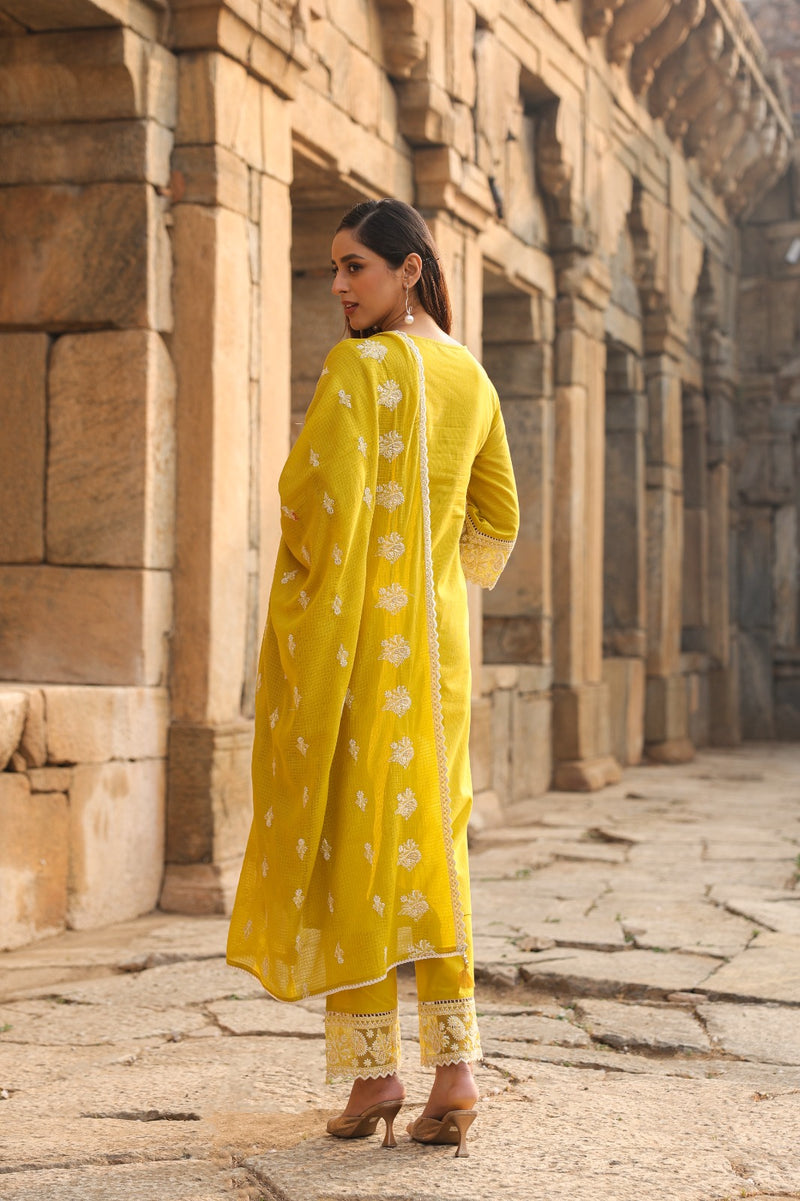 Mulson Mist Blue Embroidered Suit Set