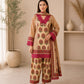Women’s Beige & Blue Printed Kurta Patiala Set with Dupatta | Ethnic 3-Piece Cotton Suit Set
