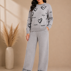 Blush Heart Graphic Knitted Co-ord Set