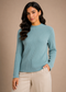 Women’s Chocolate Brown Ribbed Knit Round Neck Sweater