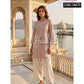 Dusty Pink Embroidered Kurta with Cream Palazzo Set for Women | Elegant Ethnic Wear