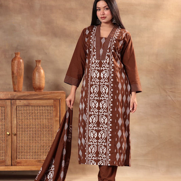 Earthy Cocoa Elegance , olive heritage , Royal plum Suit Set.