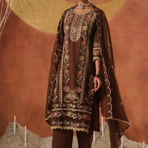 Crimson Gulnaar Suit Set