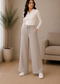 Mulson Diamond Knit Wide-Leg Lounge Pants – Mocha Brown