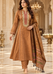 Corduroy velvet Embroidered A-Line 3-Piece Suit Set with Printed Dupatta