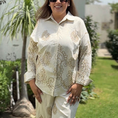 Paisley Embroidered Co-Ord Set for Women | Premium Cotton Casual Co-Ord Set | Mulson