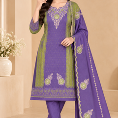 Blush Pink & Teal Embroidered Winter Kurta Pant Dupatta Set
