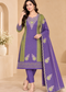Blush Pink & Teal Embroidered Winter Kurta Pant Dupatta Set