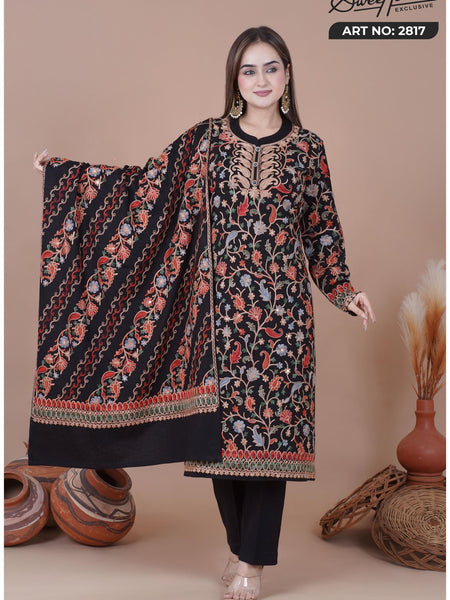 ELEGENT KURTI SET EMBROIDERY KURTI FROM SWEETTEENS EXCLUSIVE FEATURING INTRICATE GOLDEN THREAD WORK ON NECKLINE AND SLEEVES-A PERFECT BLEND OF GRACE AND STYLE FOR FESTIVE AND PARTY WEAR. SWT 2817.