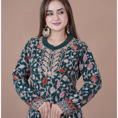 ELEGENT KURTI SET EMBROIDERY KURTI FROM SWEETTEENS EXCLUSIVE FEATURING INTRICATE GOLDEN THREAD WORK ON NECKLINE AND SLEEVES-A PERFECT BLEND OF GRACE AND STYLE FOR FESTIVE AND PARTY WEAR. SWT 2817.