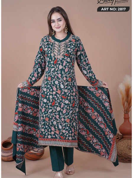 ELEGENT KURTI SET EMBROIDERY KURTI FROM SWEETTEENS EXCLUSIVE FEATURING INTRICATE GOLDEN THREAD WORK ON NECKLINE AND SLEEVES-A PERFECT BLEND OF GRACE AND STYLE FOR FESTIVE AND PARTY WEAR. SWT 2817.