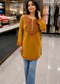 Women’s Mustard Yellow Floral Embroidered Straight Kurta