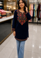 Women’s Mustard Yellow Floral Embroidered Straight Kurta