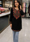 Women’s Mustard Yellow Floral Embroidered Straight Kurta