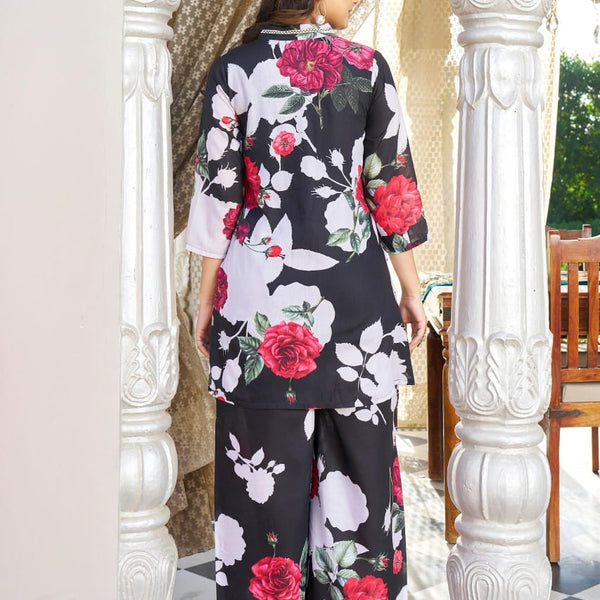 Palazzo set cotton Mulson Pastoral Style Black Kurti