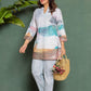 Printed Kurti & Pants Set Mulson Pastel Abstract Printed Kurti & Pants Set