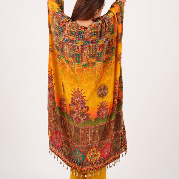 Kaftan Multicolor Kurta Set For Women