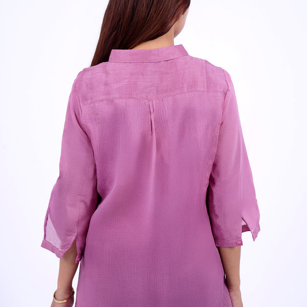 Textured Shirt With Embroidery For Women