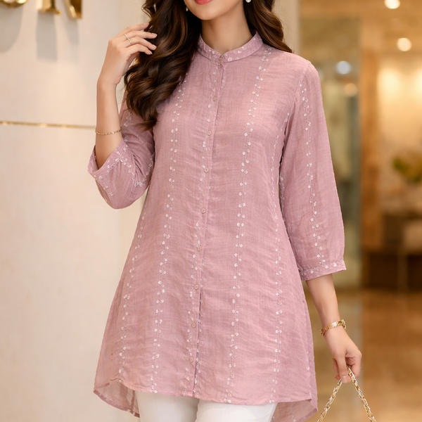 Mulson Ethereal Line Embroidered Tops