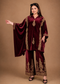 Velvet Embroidered Kaftan Co-ord Set