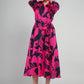 Shirt Dress Pink And black Abstract Printed For Women