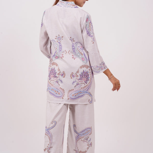Co-ord Set Mulson Lavender Paisley Cotton-Linen