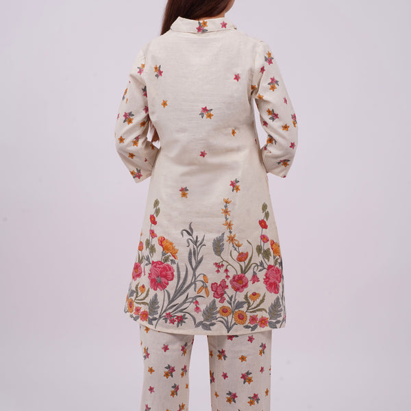 Cotton Kurta Set Mulson Cream Floral