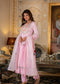 Pink Anarkali  Kurta Set Embroidered with Sheer Dupatta