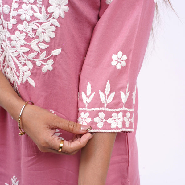 Mulson cotton chikankari suit set Floral Embroidered Kurta for Women