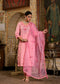 Cotton suit for women Gulab Pink Embroidered Suit Set