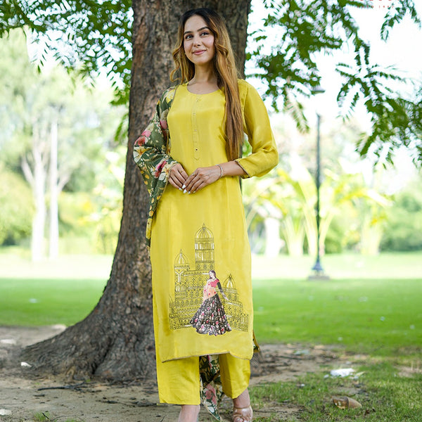 Libas mustard yellow Kurta Set
