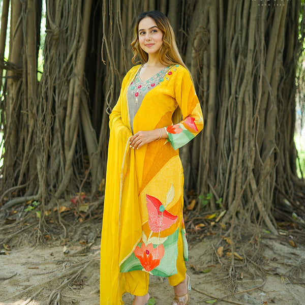 Yellow Kurta Set for women