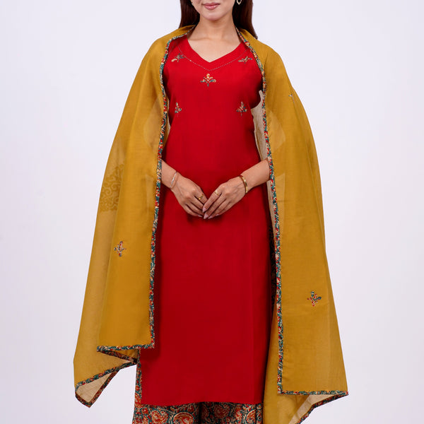 Pure Cotton kurta palazzo set with Dupatta
