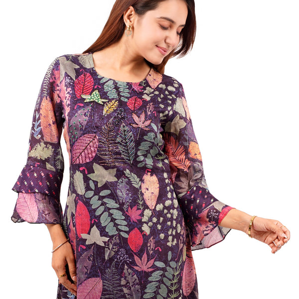 Majestic Purple Floral Dress