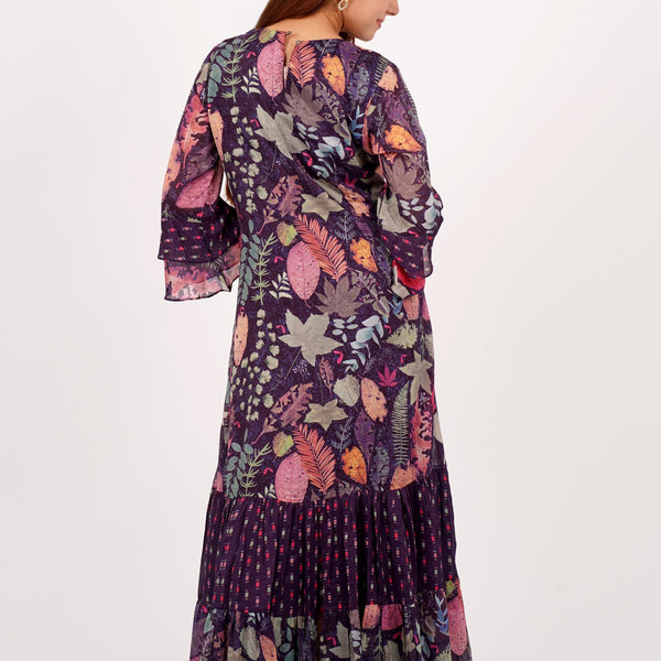 Majestic Purple Floral Dress