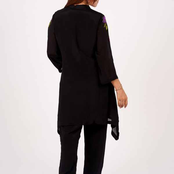 Black Floral Embroidered Kurta Set – Mulson Signature Collection