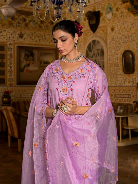 Cotton suit for women Gulab Pink Embroidered Suit Set
