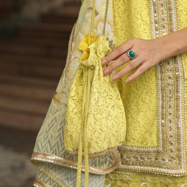Yellow Embroidered Patiala Suit Set