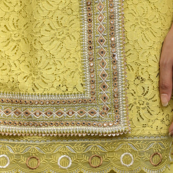 Yellow Embroidered Patiala Suit Set